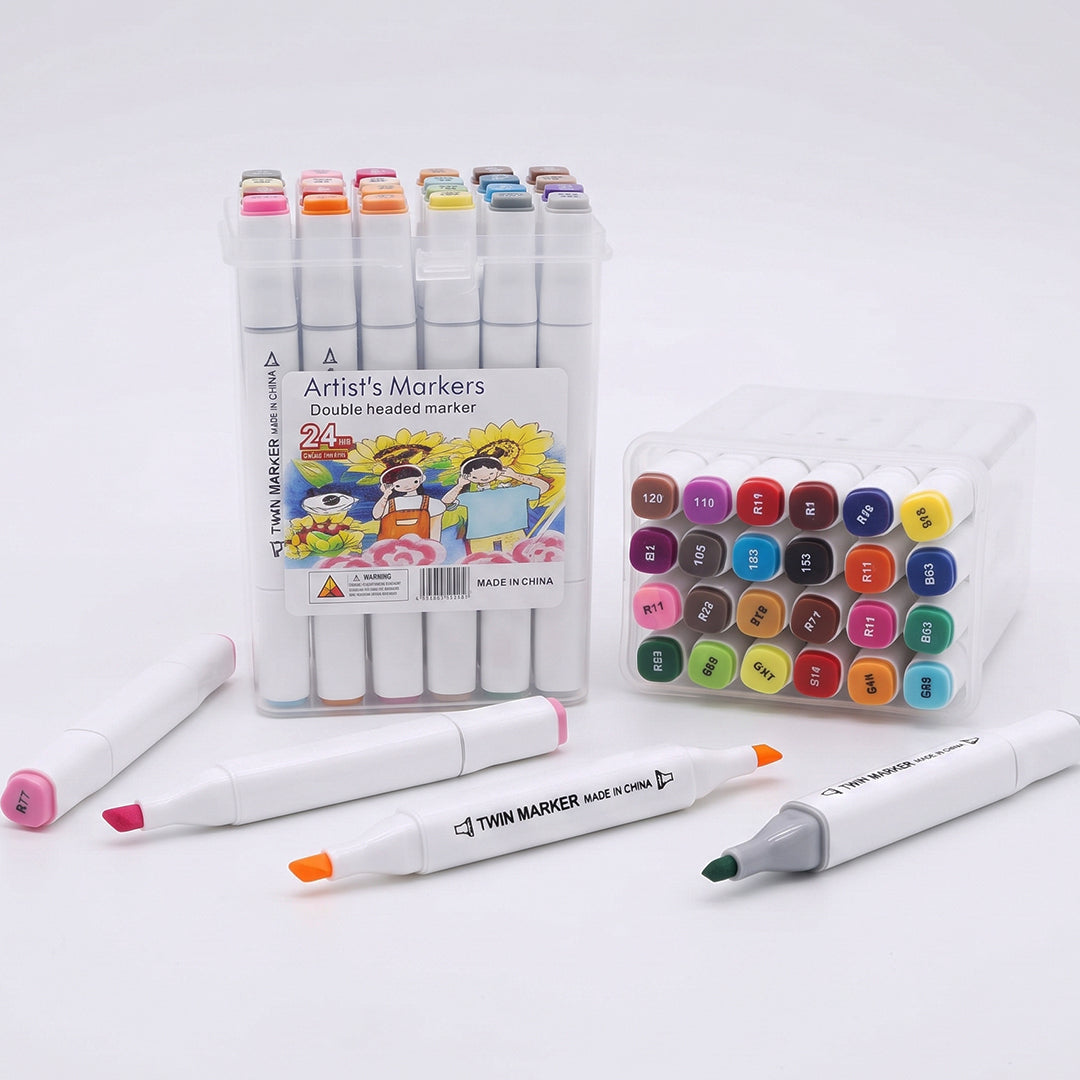 24 Pcs Double Headed Marker Set