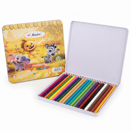 24pcs Color Pencil Metal Box